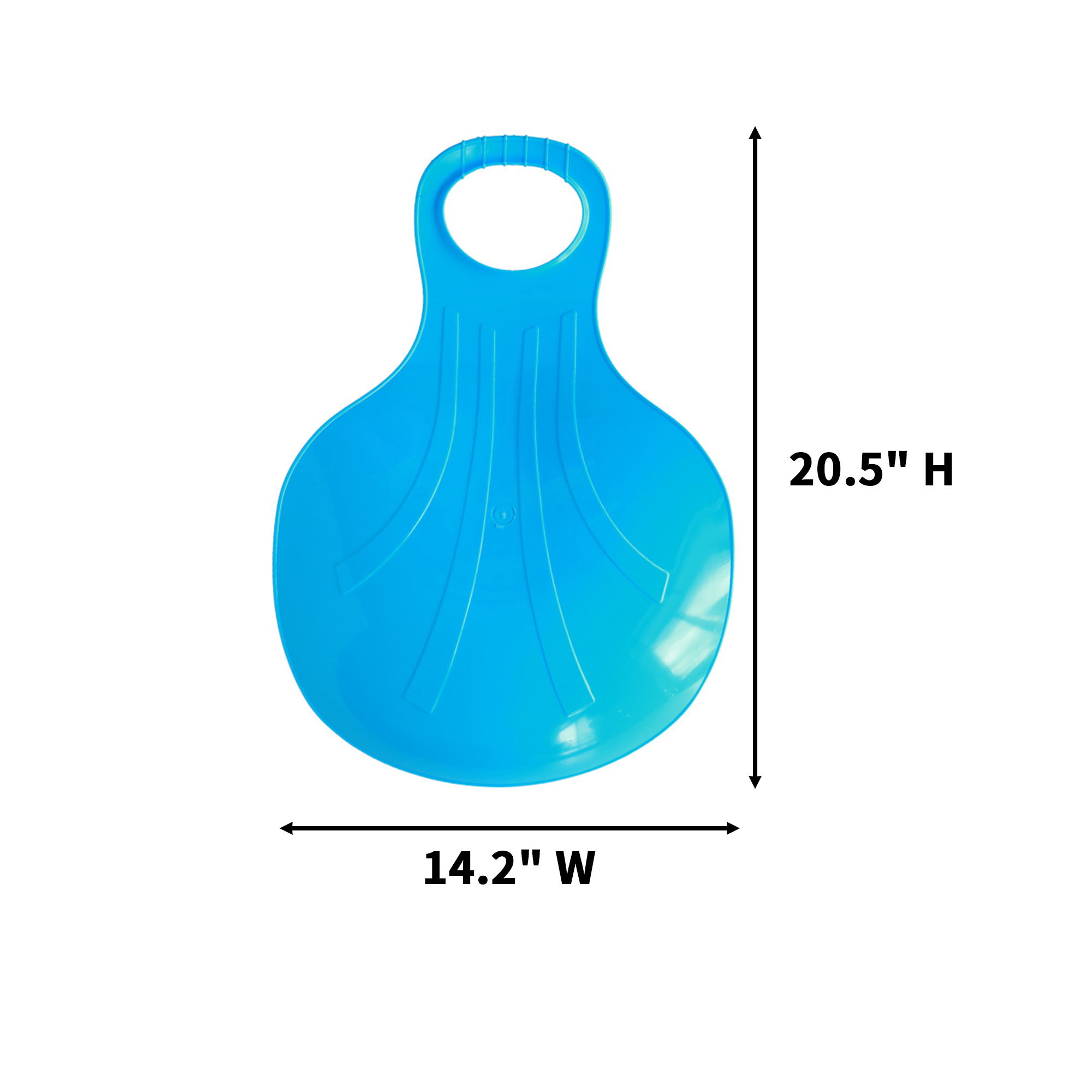 Fan Shape Plastic Sled Seat 14.2 x 20.5" 2