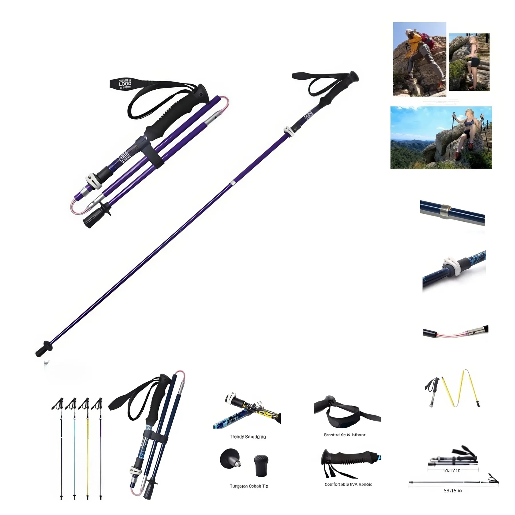 Collapsible Carbon Fiber Trekking Pole 4