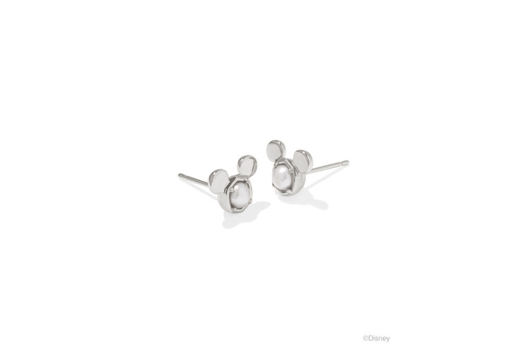 Kendra Scott Disney Silver Mickey Mouse Stud Earrings in Freshwater Cultured Pearl 1