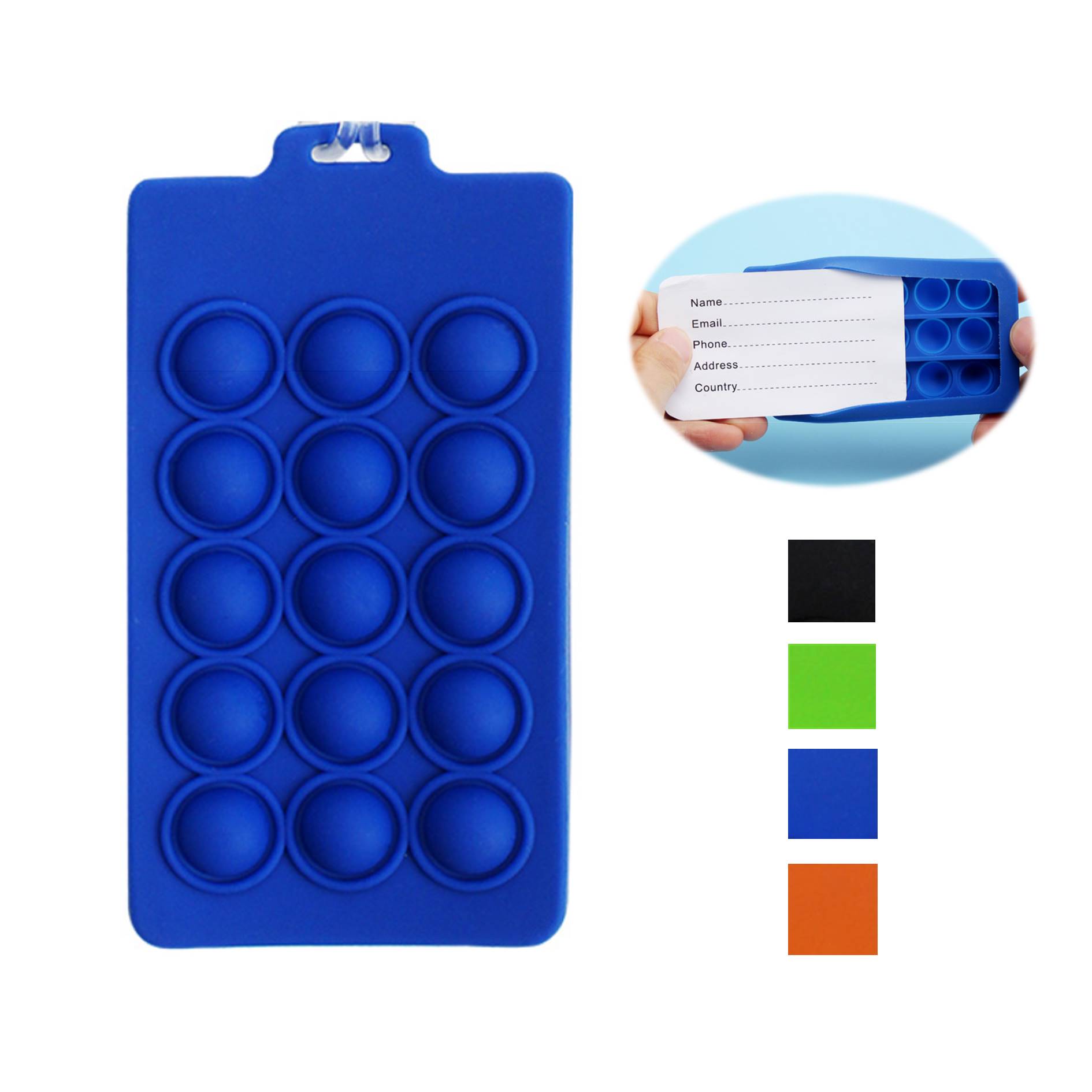 Silicone Push Bubbles Fidget Luggage Tag 4
