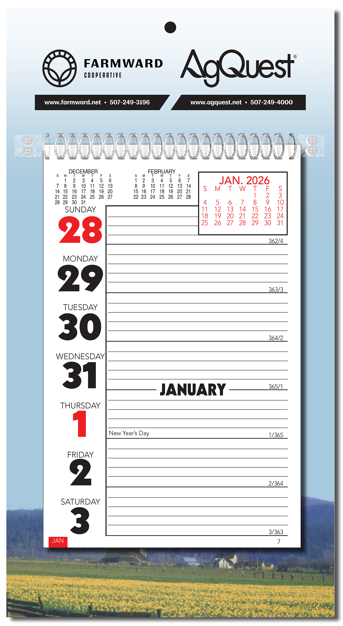 Stock Almanac Weekly Memo Wall Calendar - Scenic 1