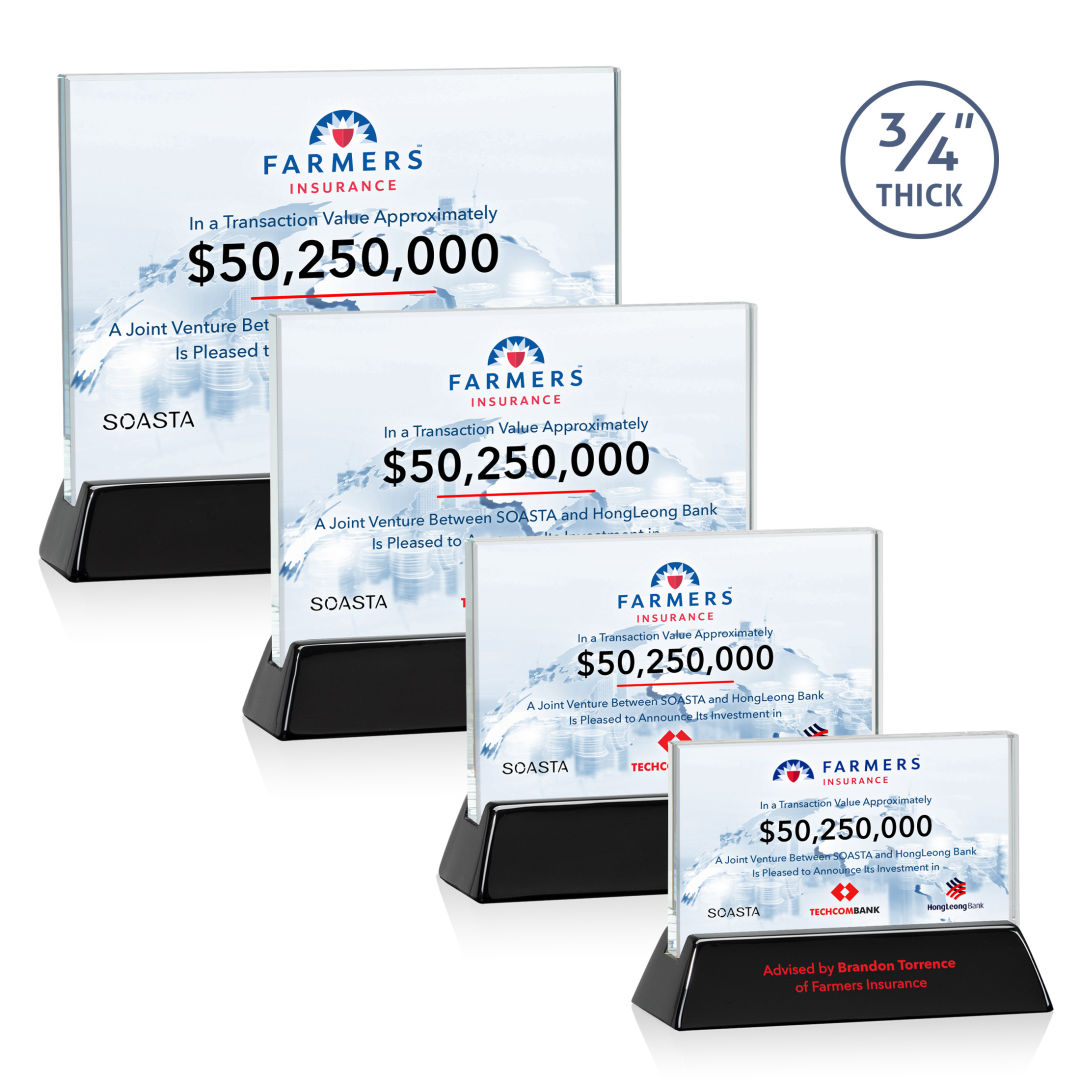 Walkerton VividPrint™ Award - Starfire/Black (Horiz)