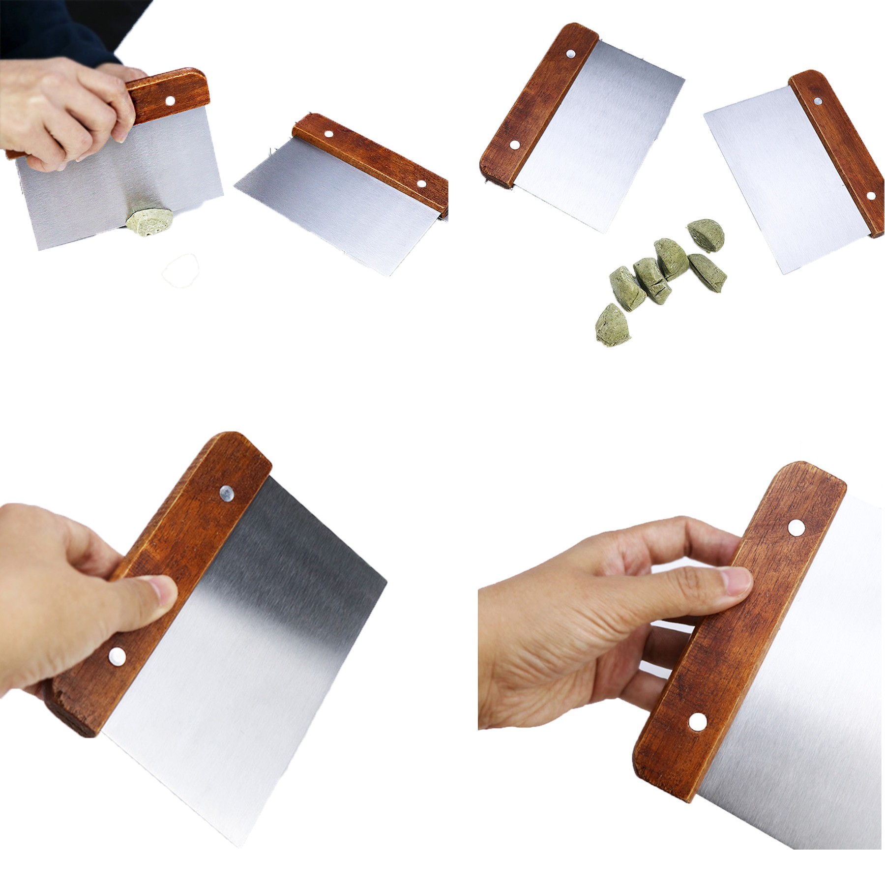 Stainless Steel Wooden Handle Dough Cutter 2