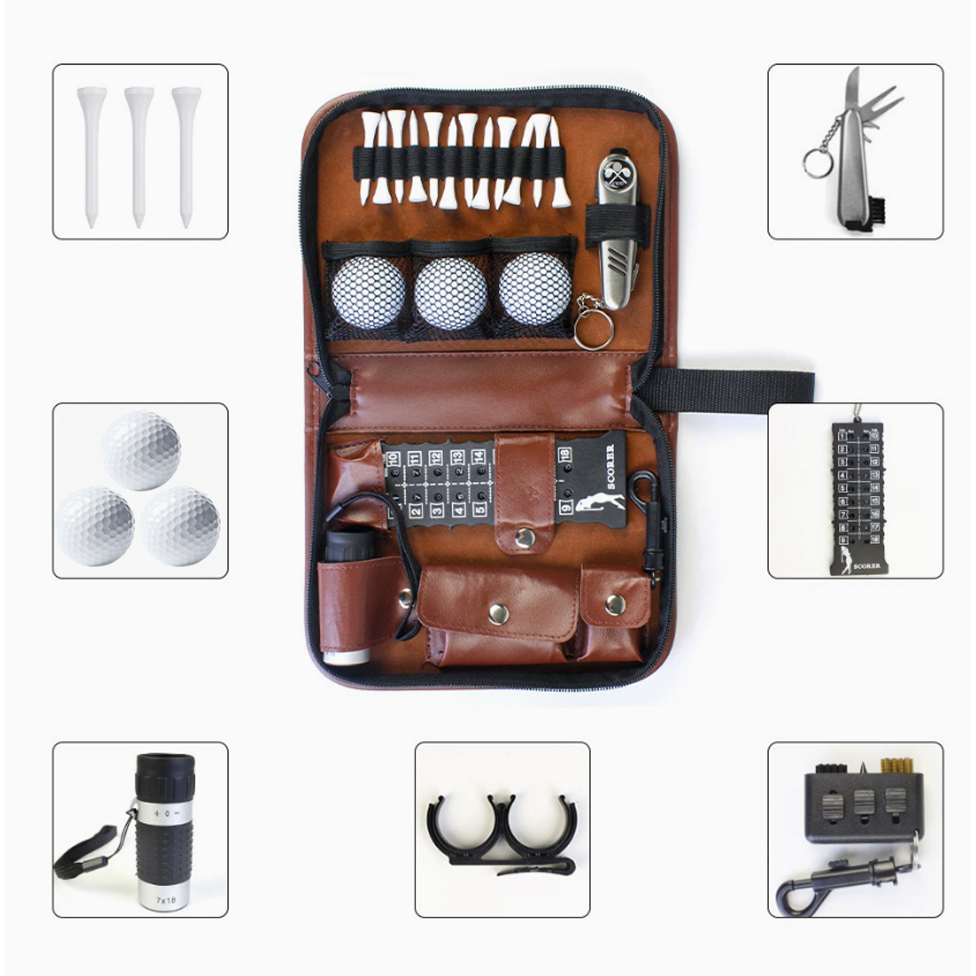 PU Leather Golf Accessory Tool Bag 3