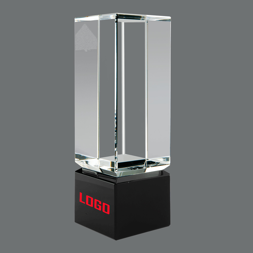 Clear Crystal Block on Black Crystal Base 1