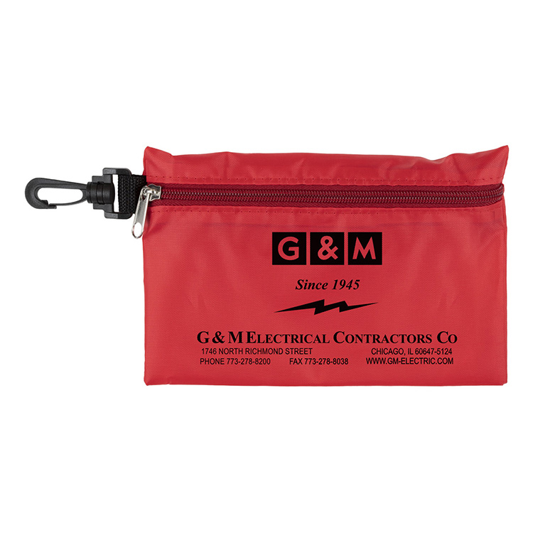 "CHIP" 15 Piece Golf Kit in Supersized Zipper Pack Components inserted into Zipper kit with Carabine 10