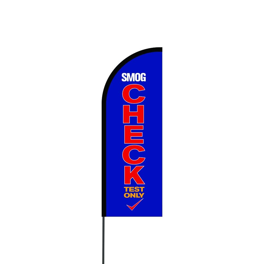 Smog Check Test Only 2 Flag Kit Hardware 11' Feet Feather Flag Sign Outdoor Banner 2