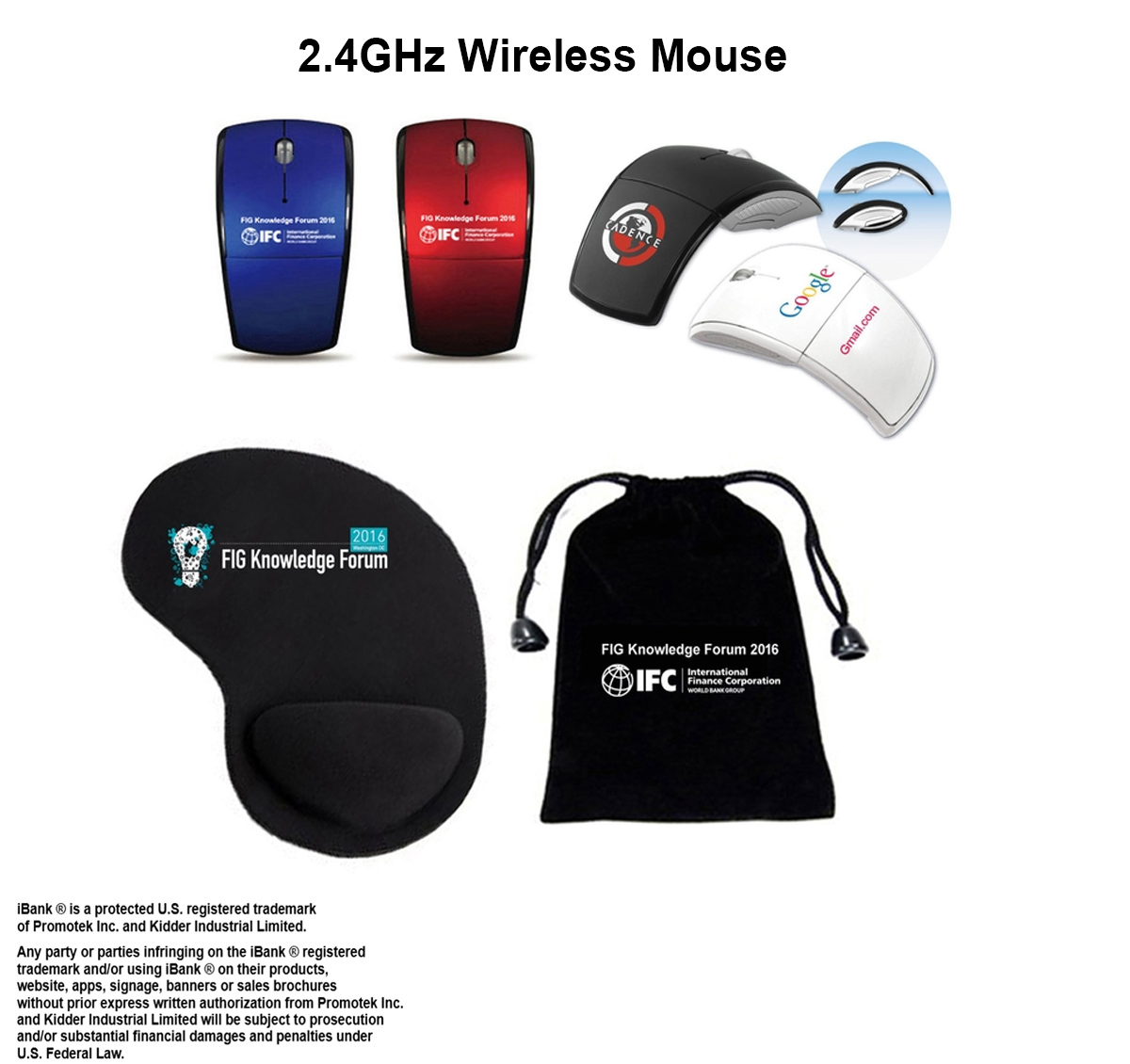 iBank ® Wireless Mouse + Wrist Rest Mouse Pad Desktop Duo 2