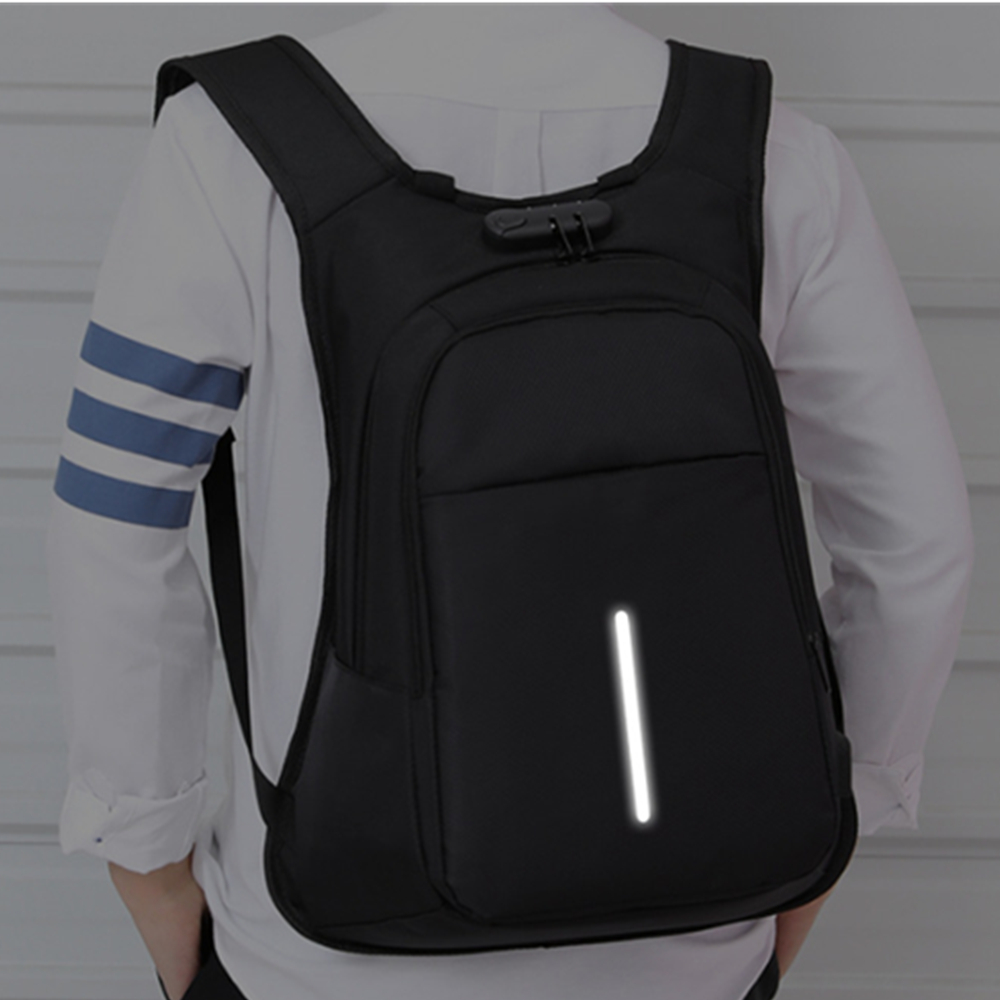 Anti Theft Reflective Laptop Backpack With USB Port And Handler 3