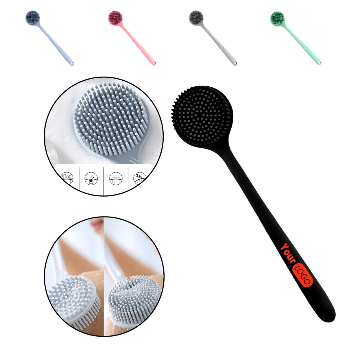 Double-sided Integrated Silicone Bath Brush 2