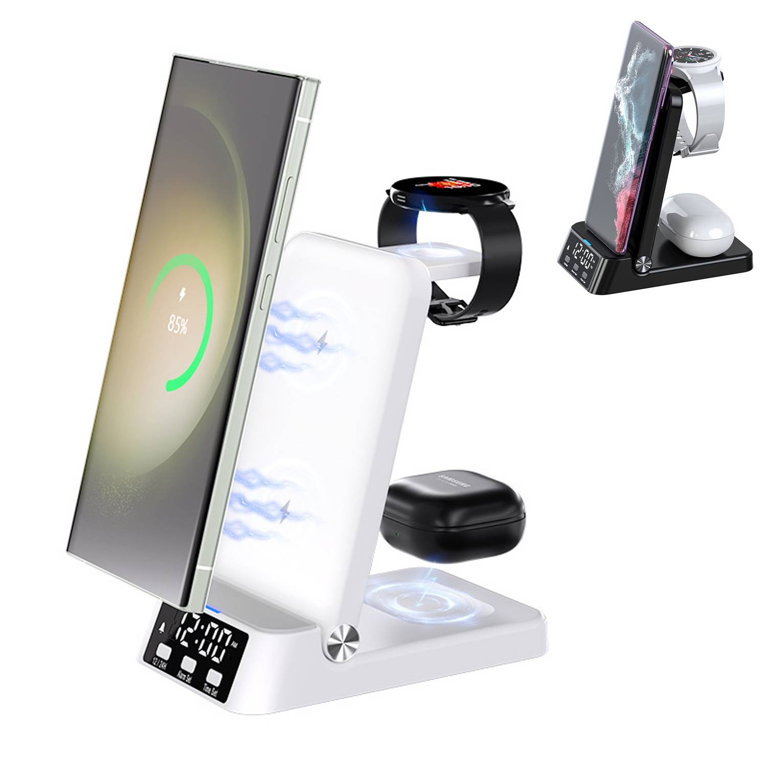 3 in 1 Wireless Charger w/ Led Alarm 6