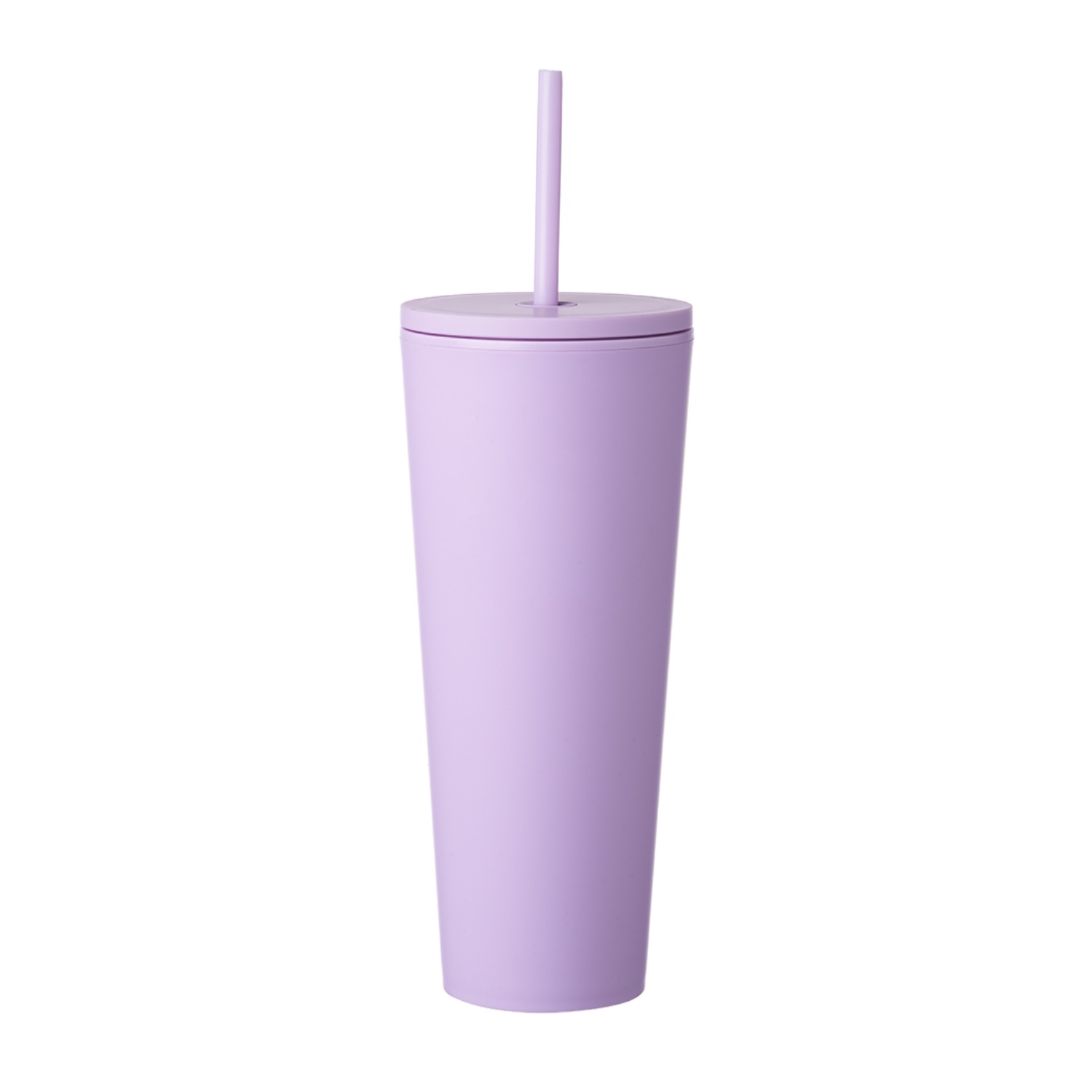 Double Wall Plastic Tumbler with Straw, 24 oz. 2