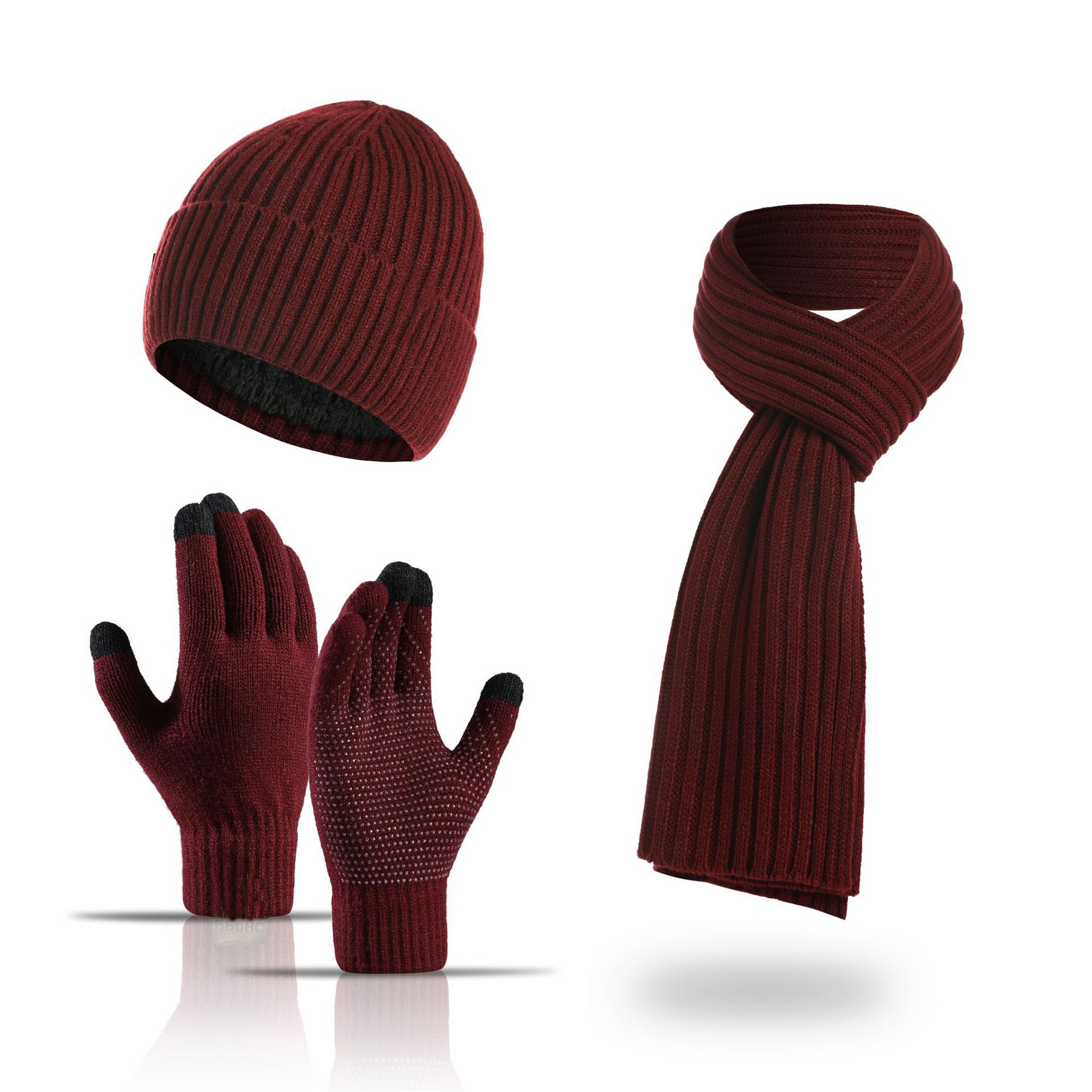3 Piece Rib Knit Winter Set 7