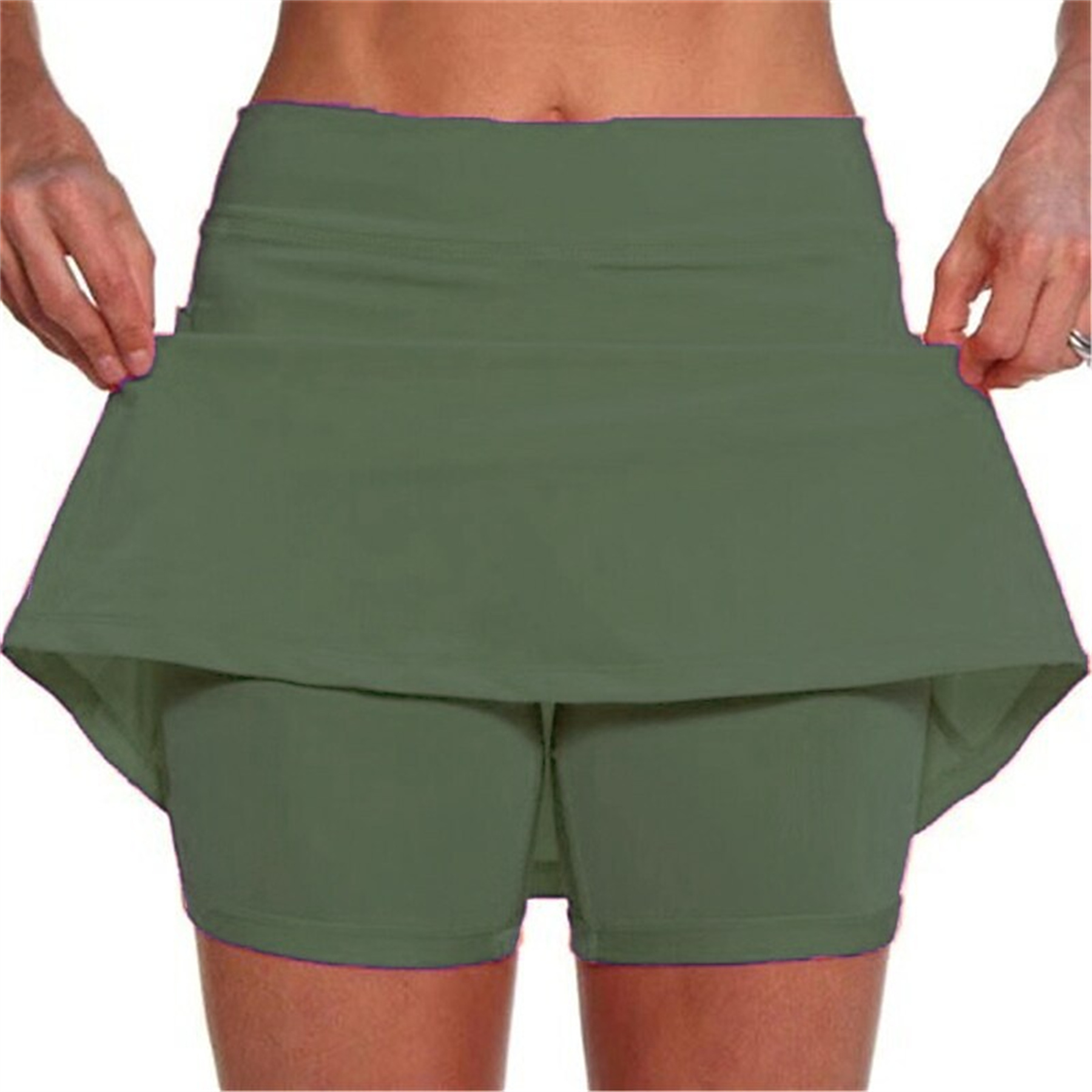 High Waist Athletic Sports Pants Skirt Casual Shorts 5