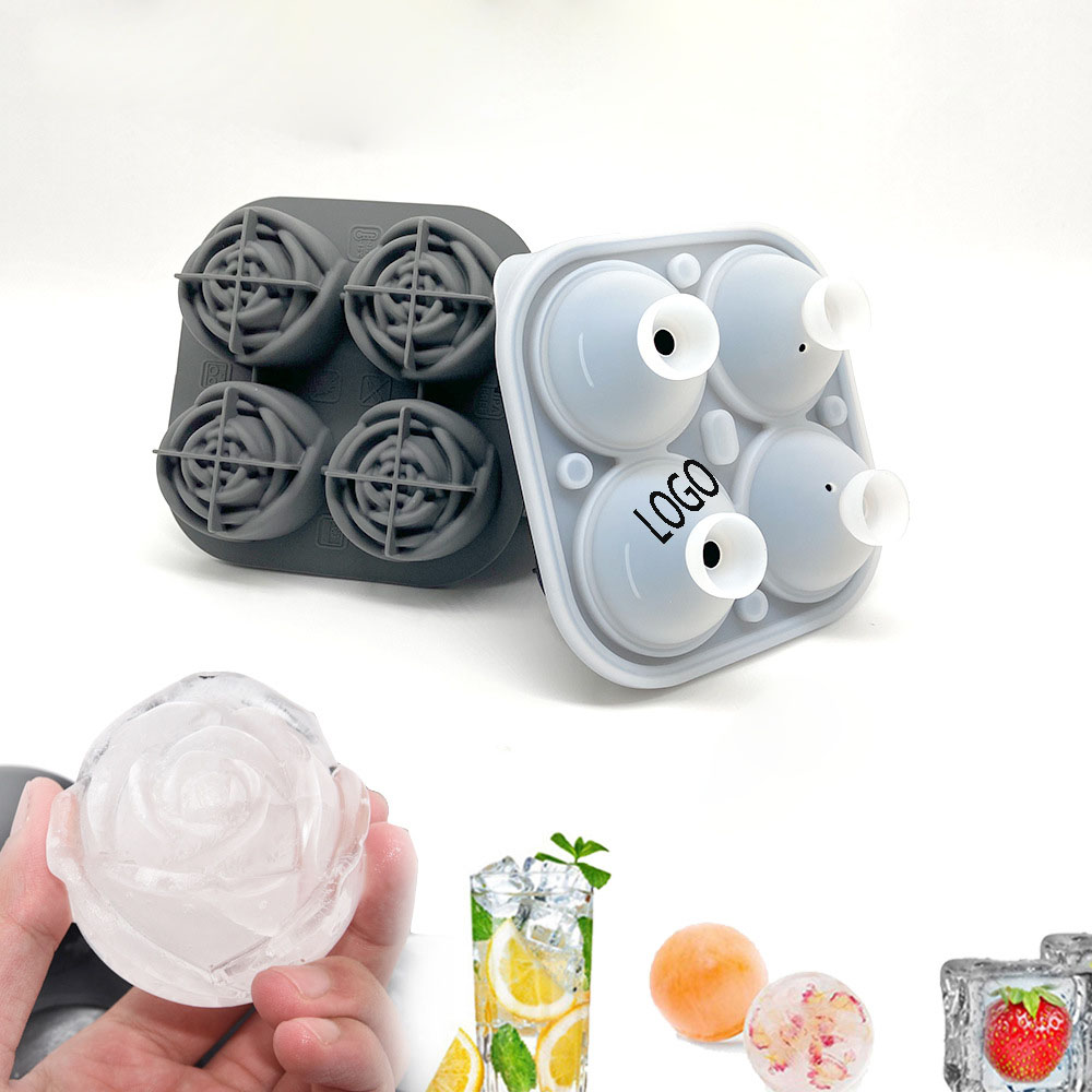 Rose Shaped Ice Cubes - Novelty Drink Tray For Chilled Drinks / Whiskey / Cocktails 2