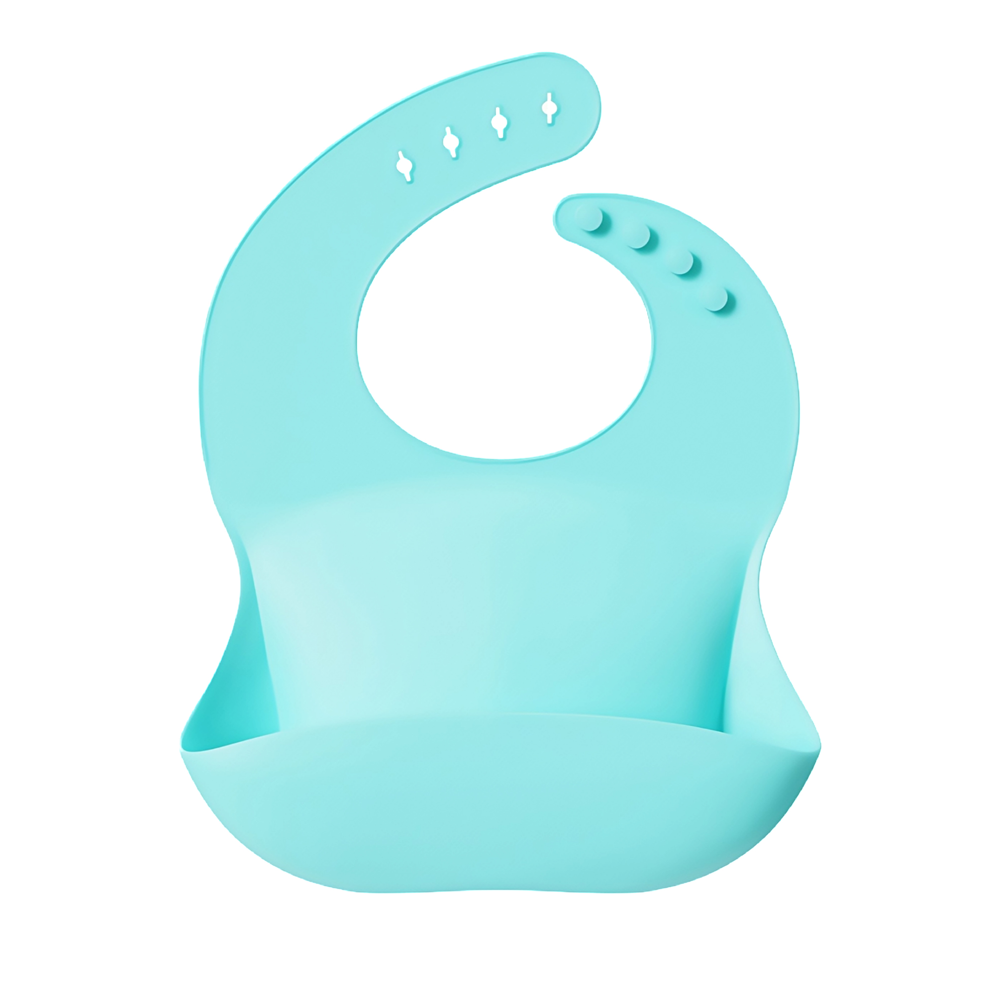 3D Curved Silicone Baby Bib with 4 Adjustable Straps 5