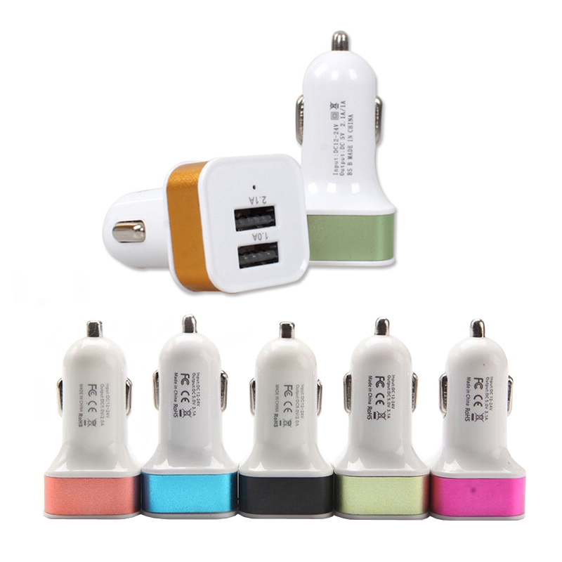Aluminum Alloy Dual Port USB Car Charger-2.1A 2