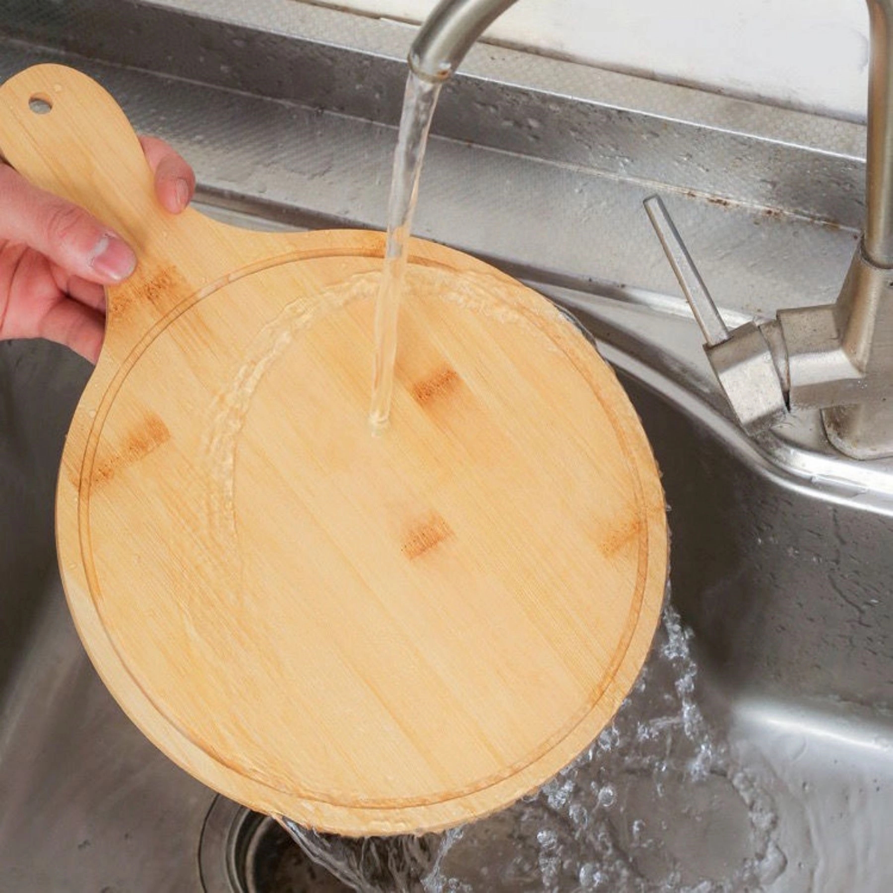 Foodservice Restaurant-Grade Wooden Bamboo Pizza Peel 3