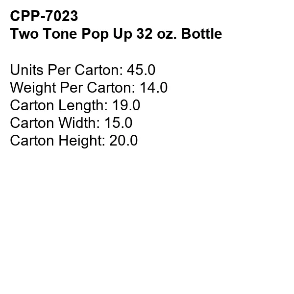 Two Tone Pop Up 32 oz. Bottle 14