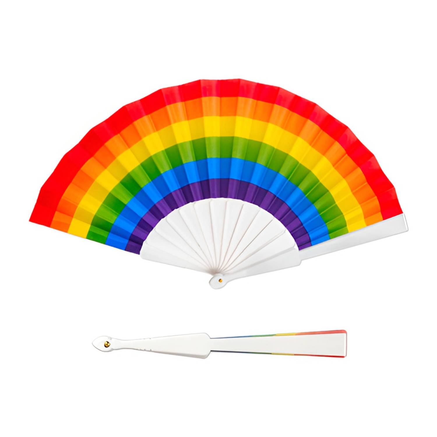 Plastic Handle Folding Hand Fan 2
