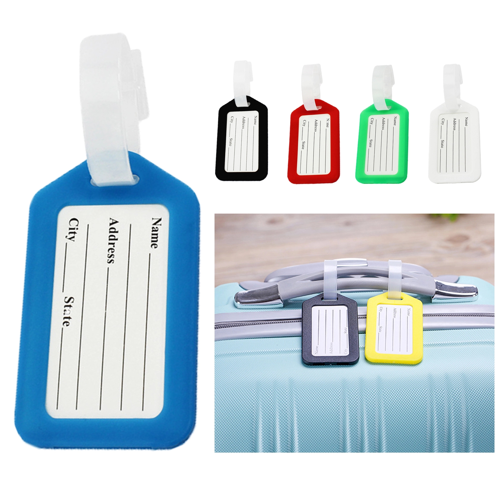 Custom Logo Premium Rigid Neon Luggage Tag Holders 1