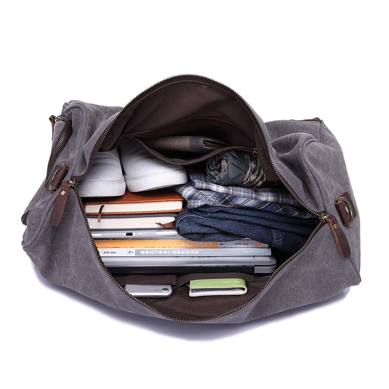 Canvas Travel Bag With Shoe Pouch 4