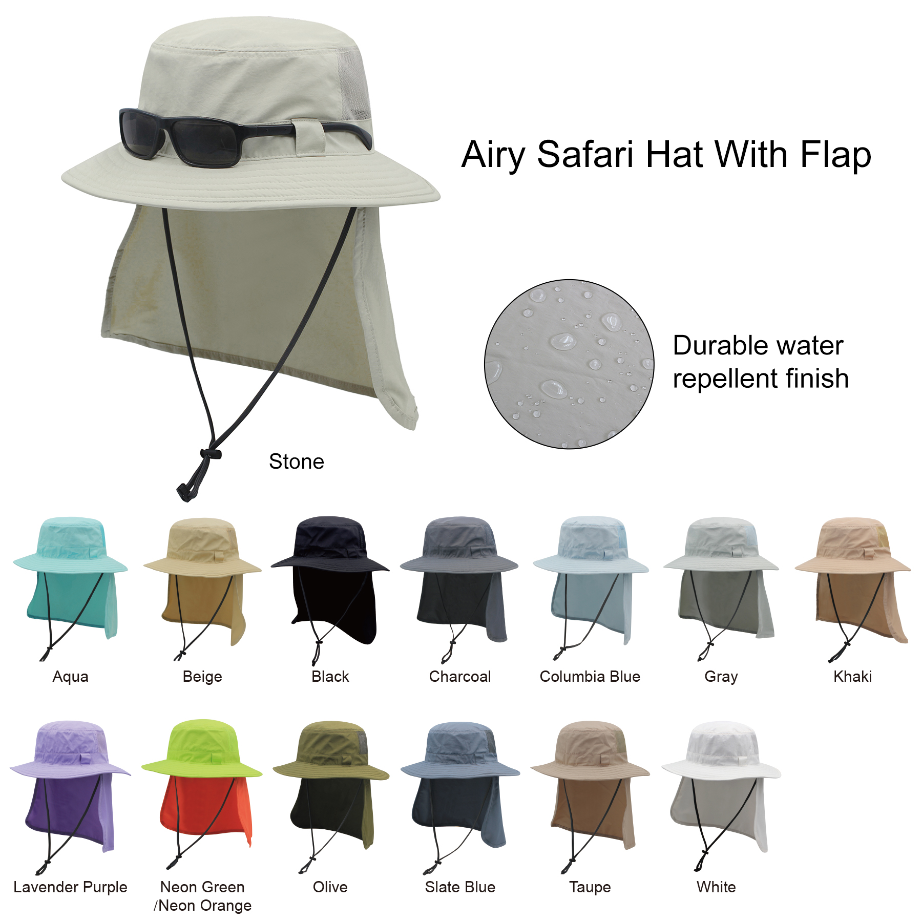 Airy Safari Hat With Flap