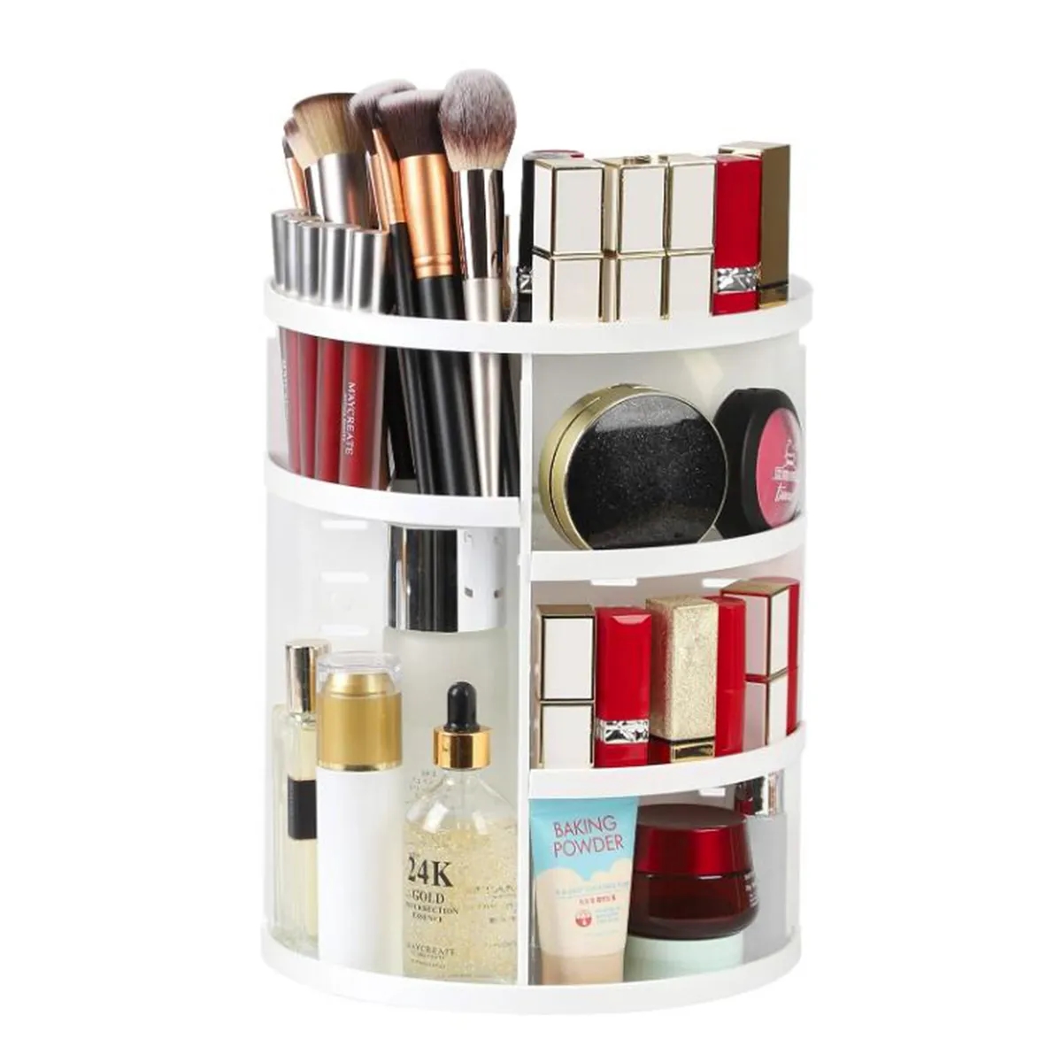 360 Rotating Adjustable Bathroom Makeup Storage Holder 2