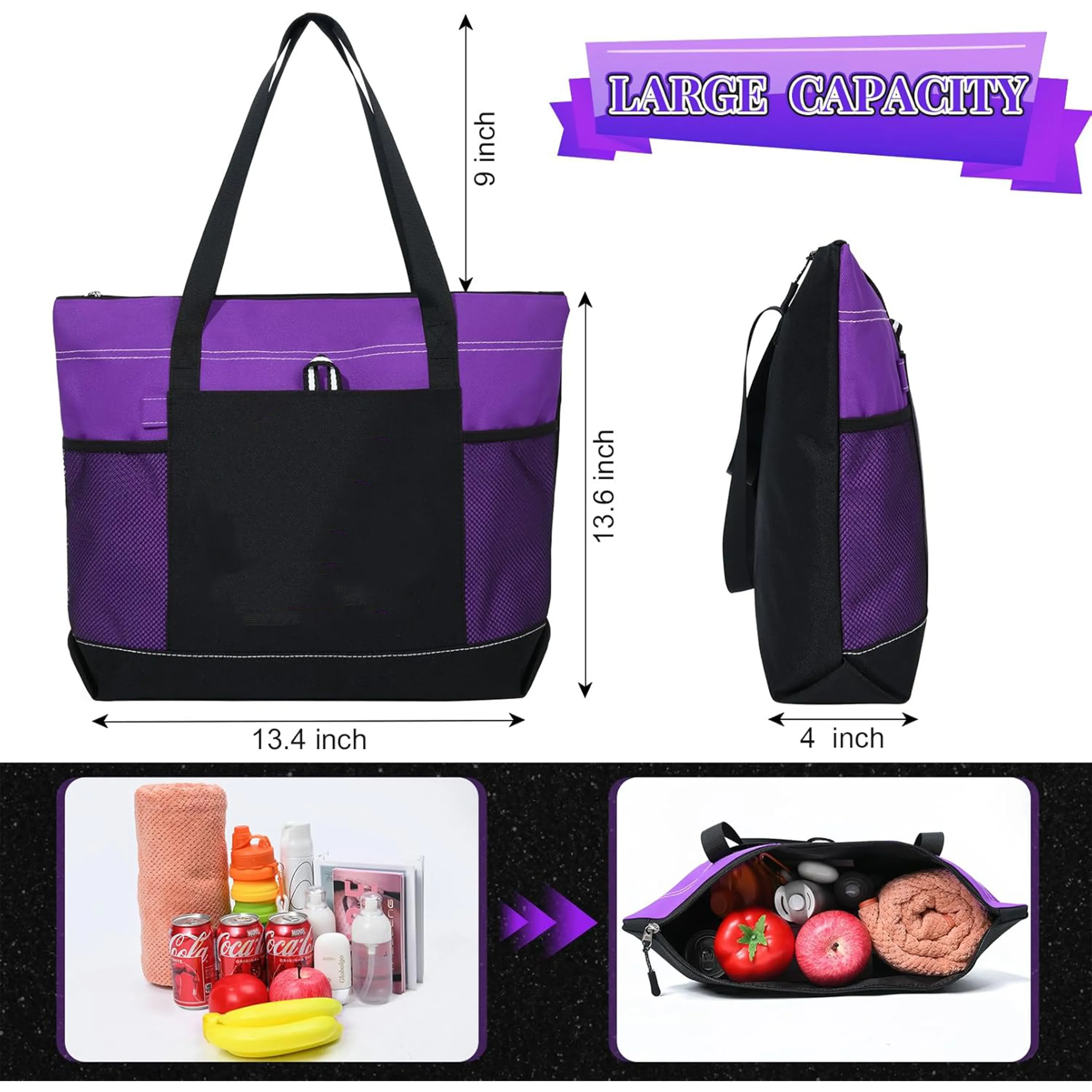 Large Capacity Oxford Cloth Tote Bag, custom tote bag with logo imprint 4