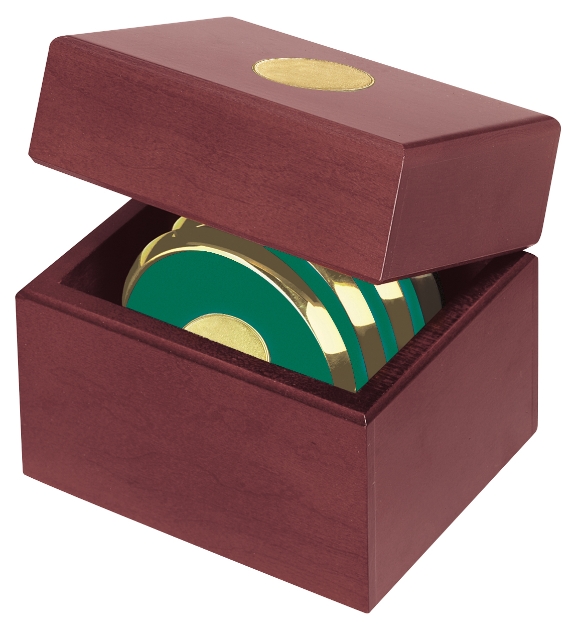 JAFFA® Four Coasters with Solid Cherry Chest 7