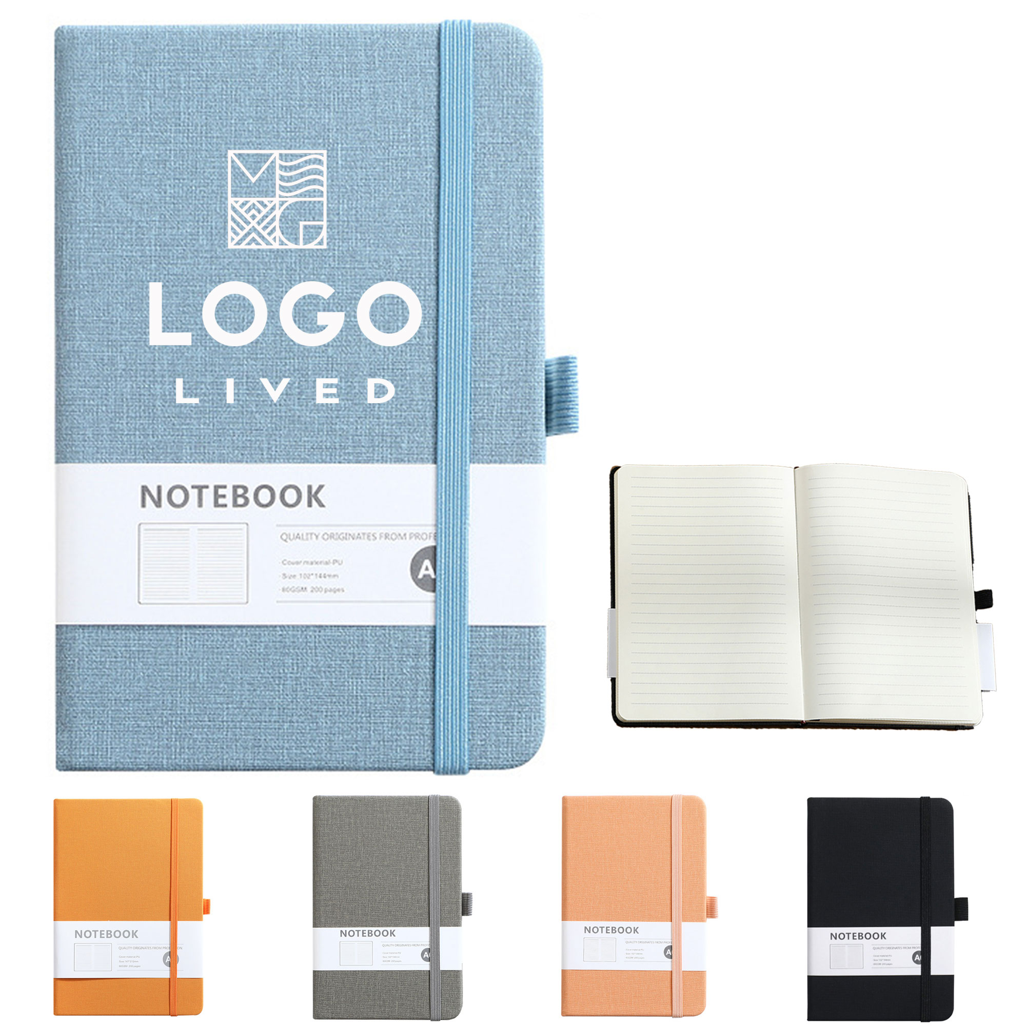 Pu Leather A6 Notebook With Strap 3
