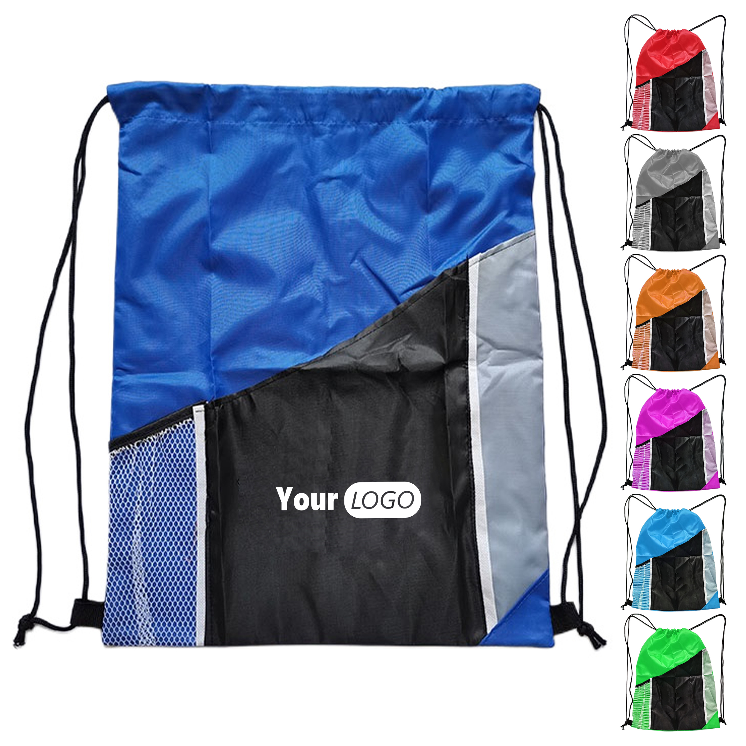 Polyester Lightweight Drawstring Sports Bag With Convenient Pockets 2