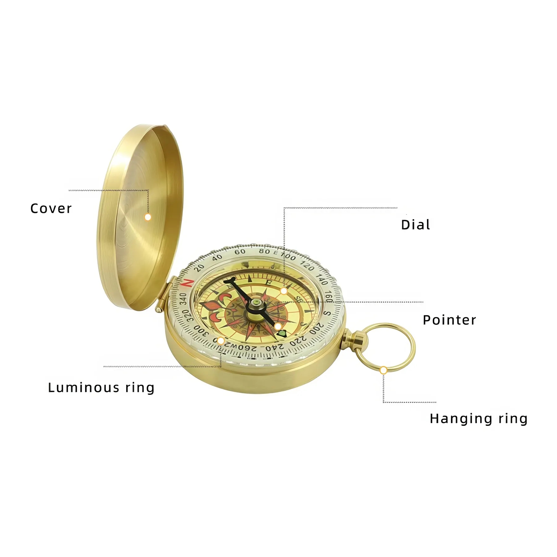 Camping Survival Compass, custom sports ball with logo imprint 2