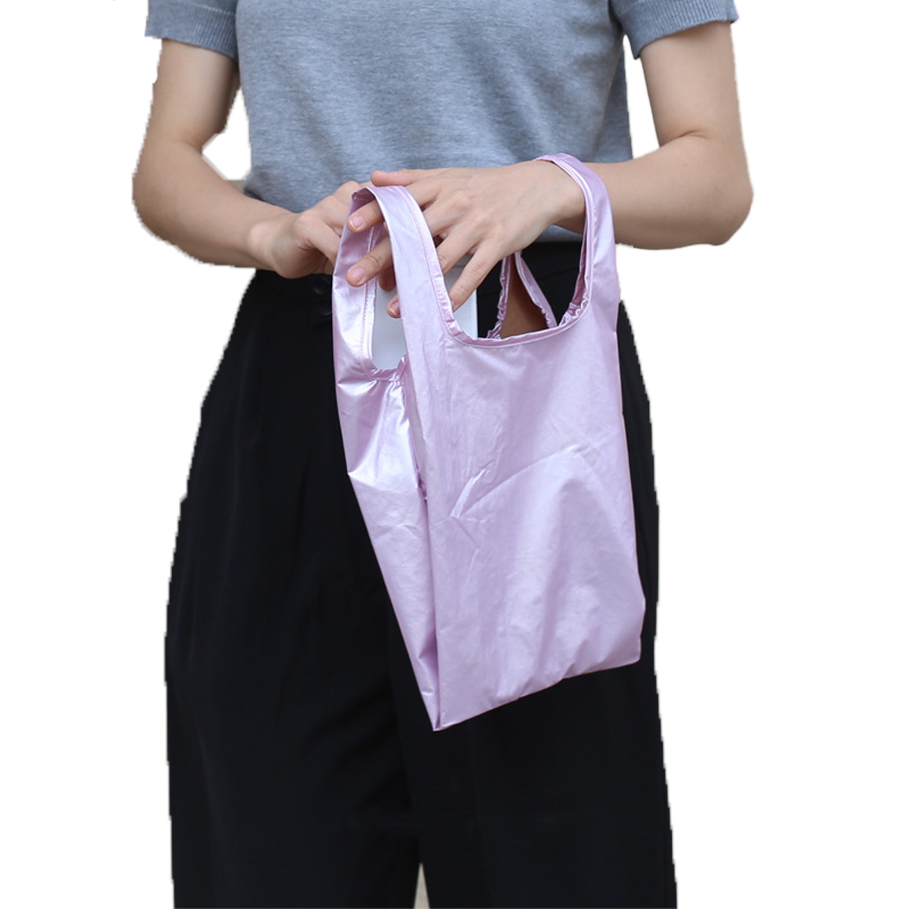 Small Folding Tote Bag in Rare Metallic Color 2