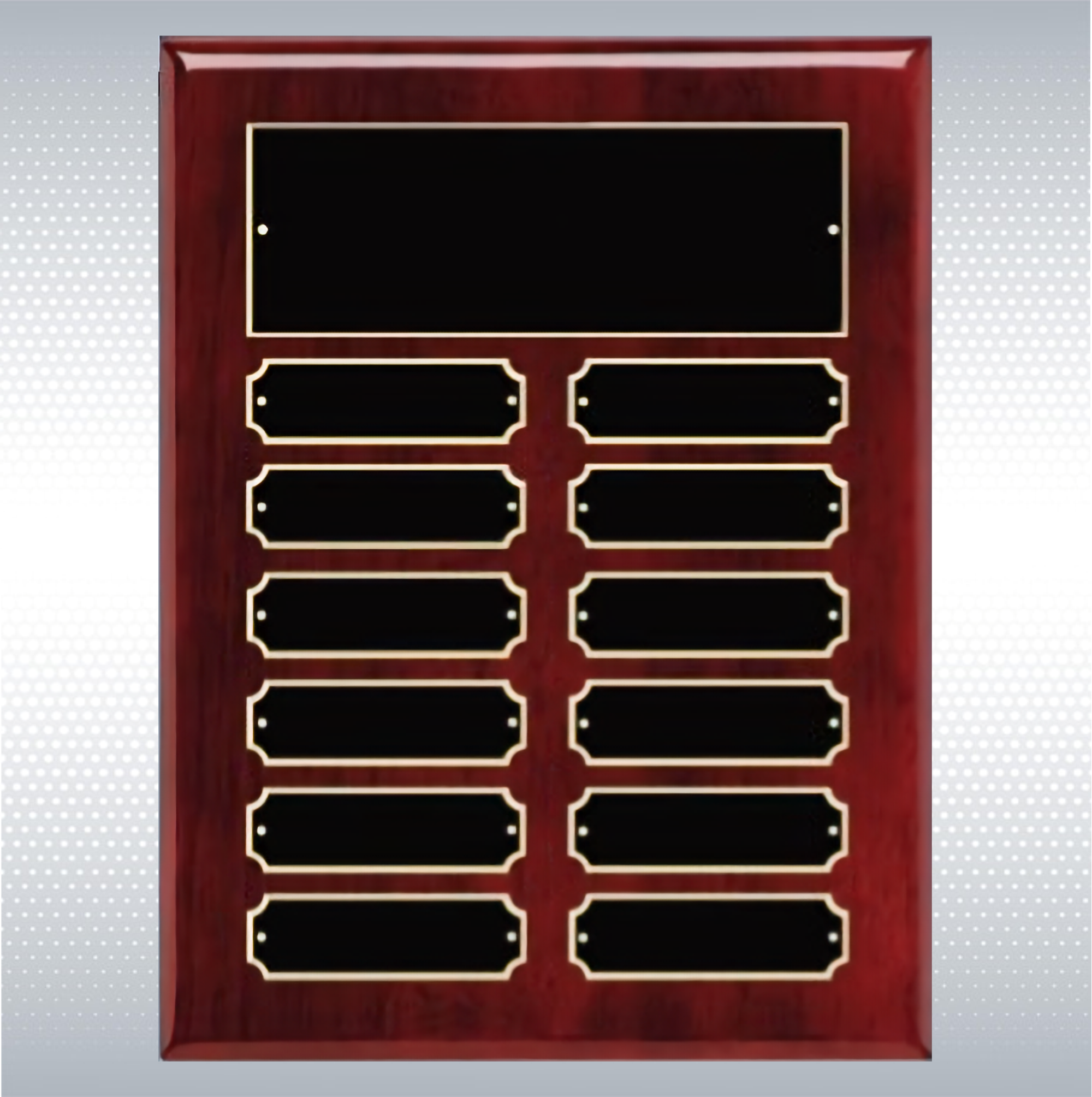 Perpetual Piano Finish Rosewood Plaque w/ 12 Plates 2