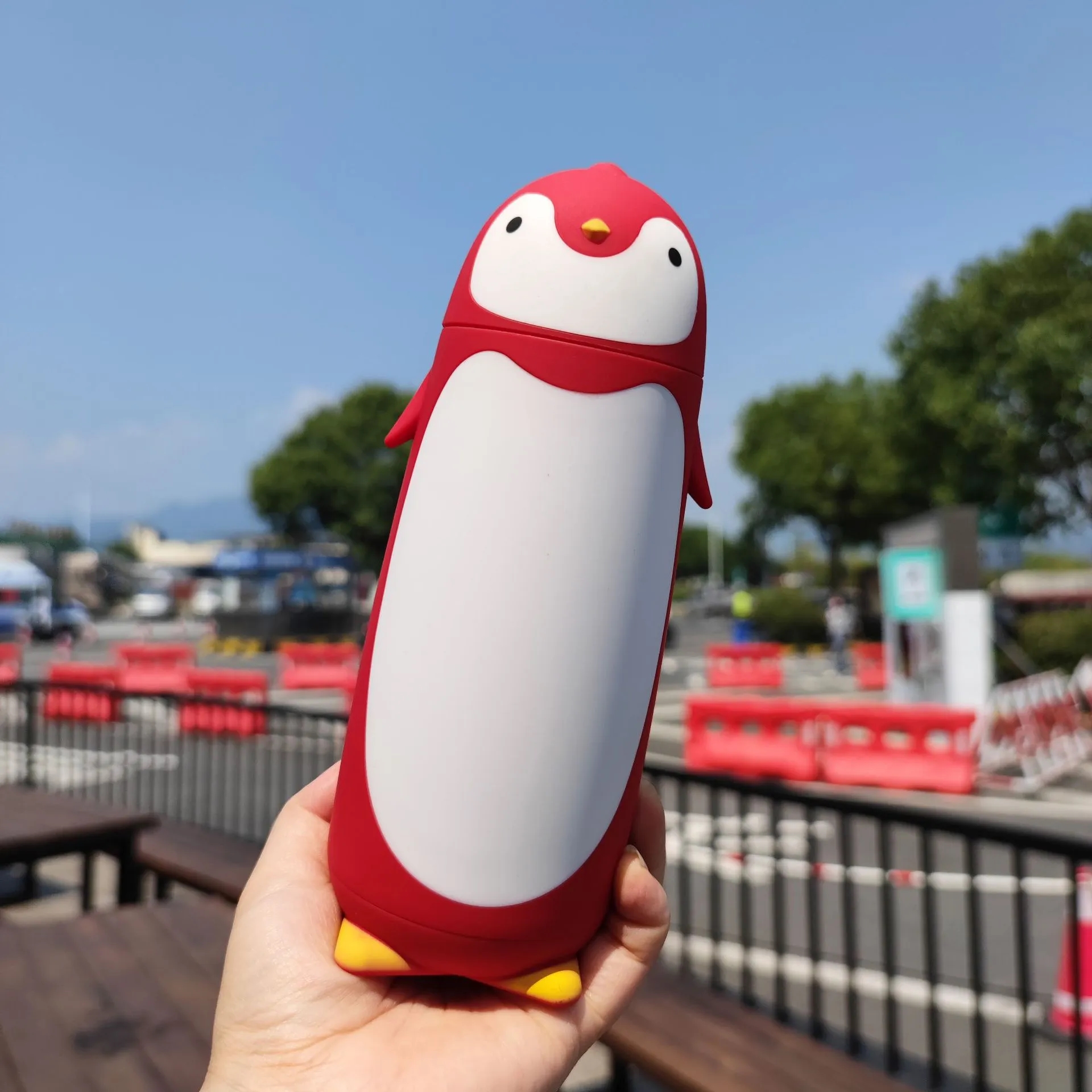 Cute Penguin portable double insulated glass cup 6