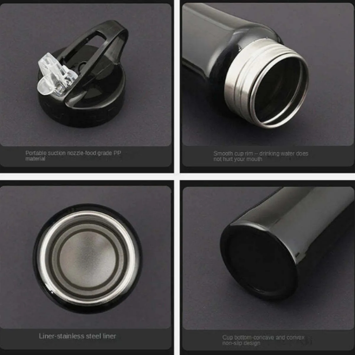 17 oz. Protable Sports Water Bottles With Straw Lid 4