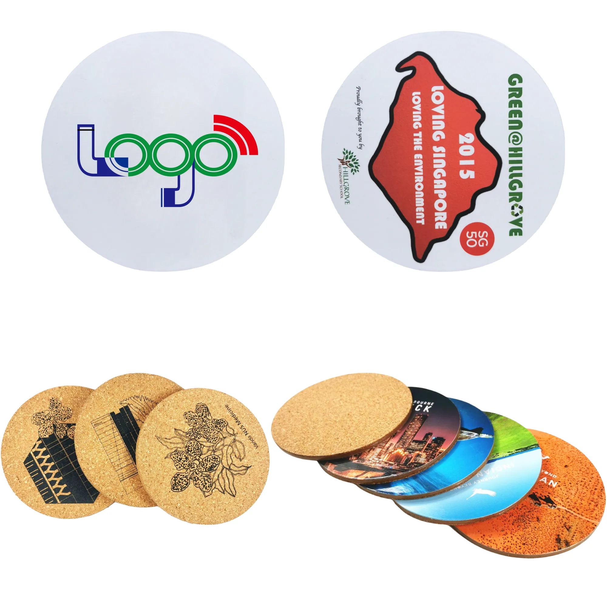 MOQ 250PCS White Cardboard Coasters 4