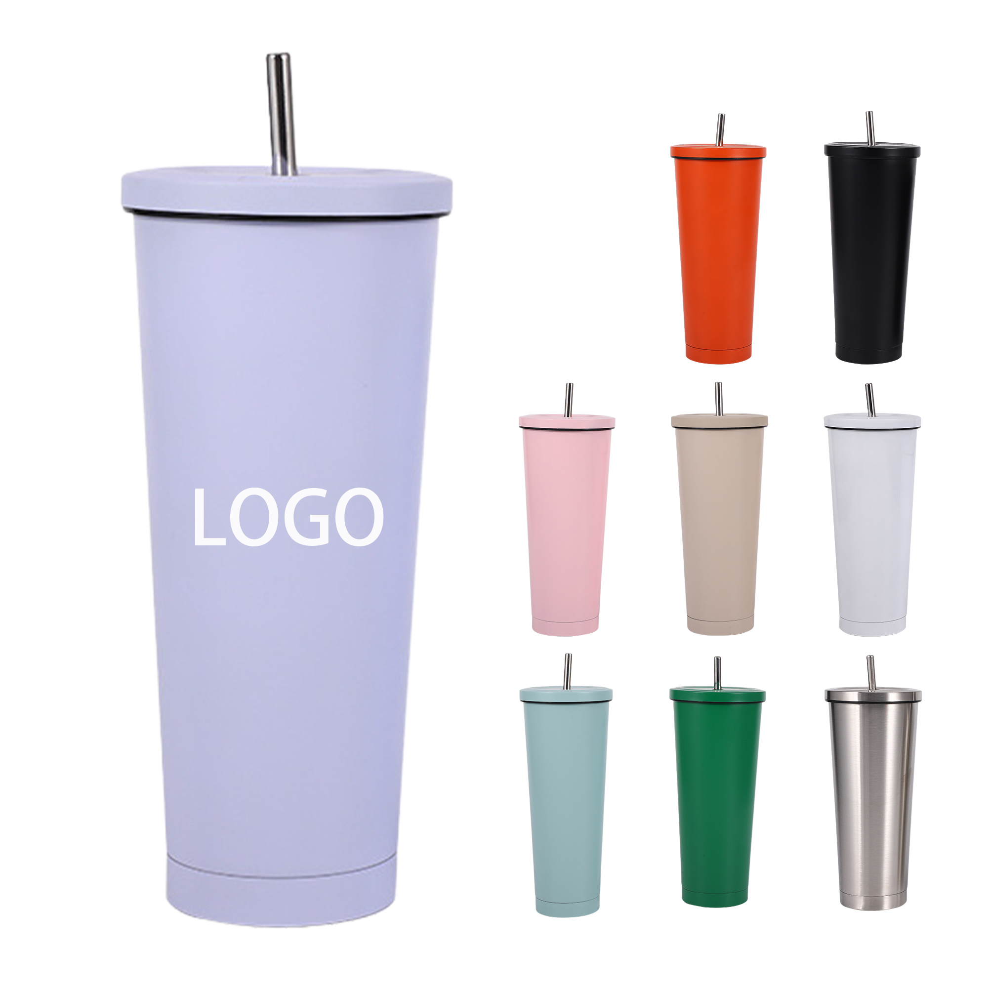 25 oz Steel Tumbler with Straw 1