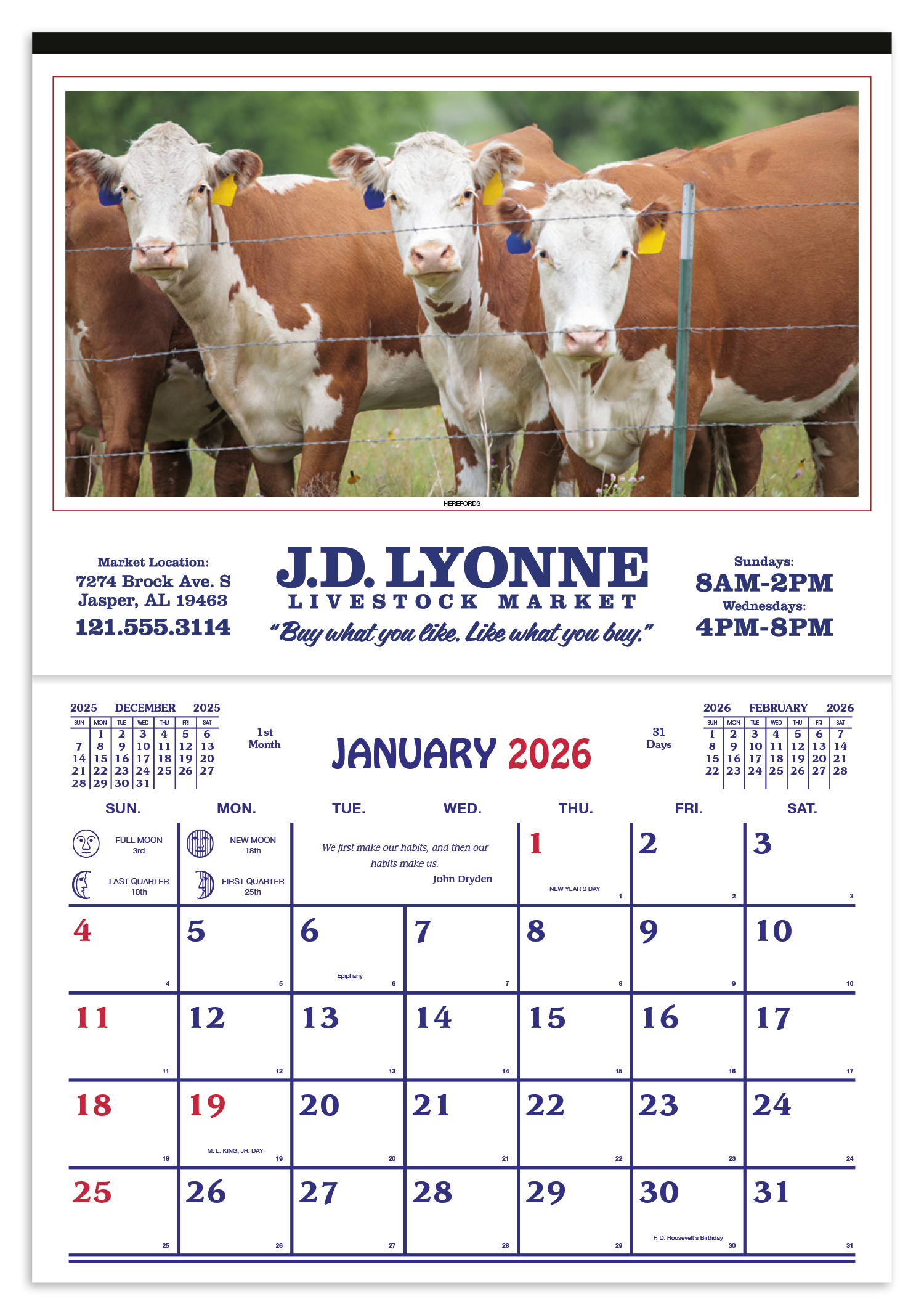 Skinner & Kennedy® Farm Calendar 86