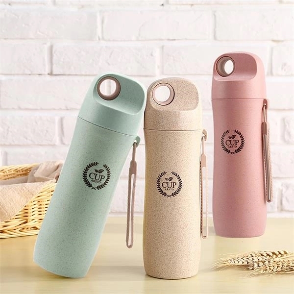 Wheat Straw Portable Leakproof Water Cup 14Oz 1