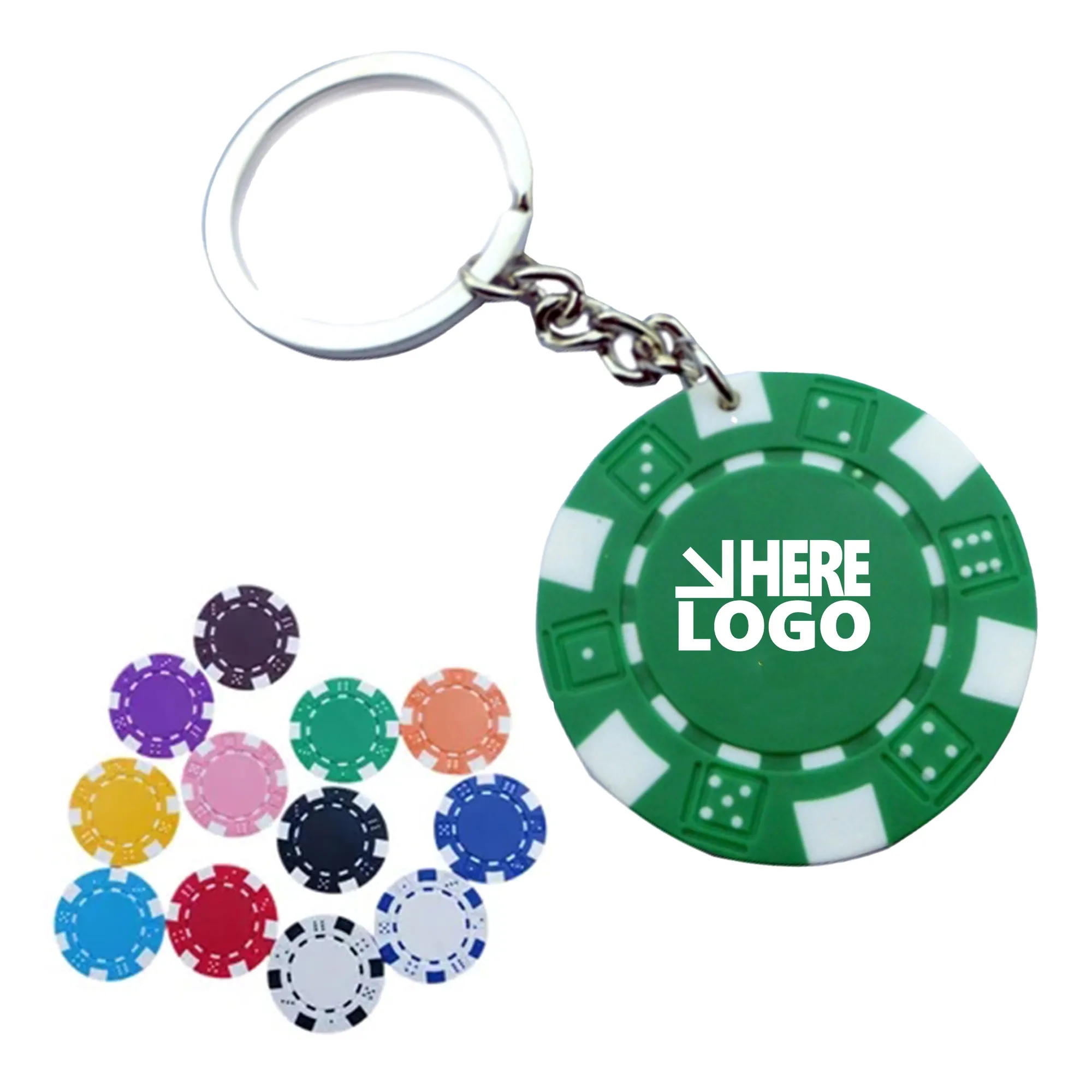 MOQ 20 Poker Chips Keychain Casino Theme