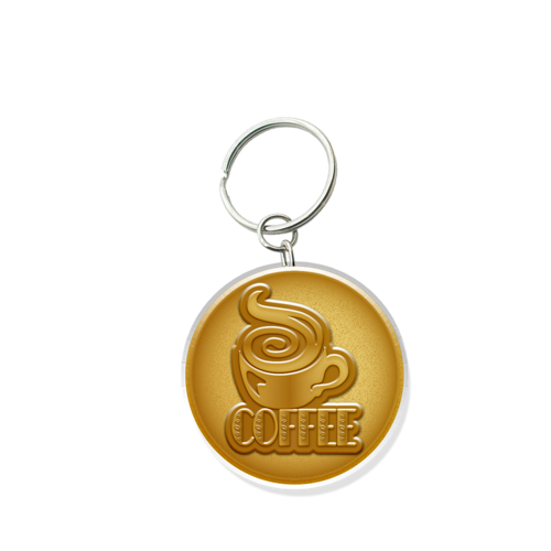 Customized Solid Iron Keychain with Antique Gold Plating 2