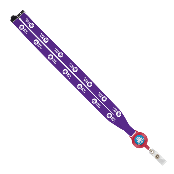 IMPORT 3/4" Polyester Lanyard with Retractable Badge Reel and IPH7 back of neck convenience release. 34