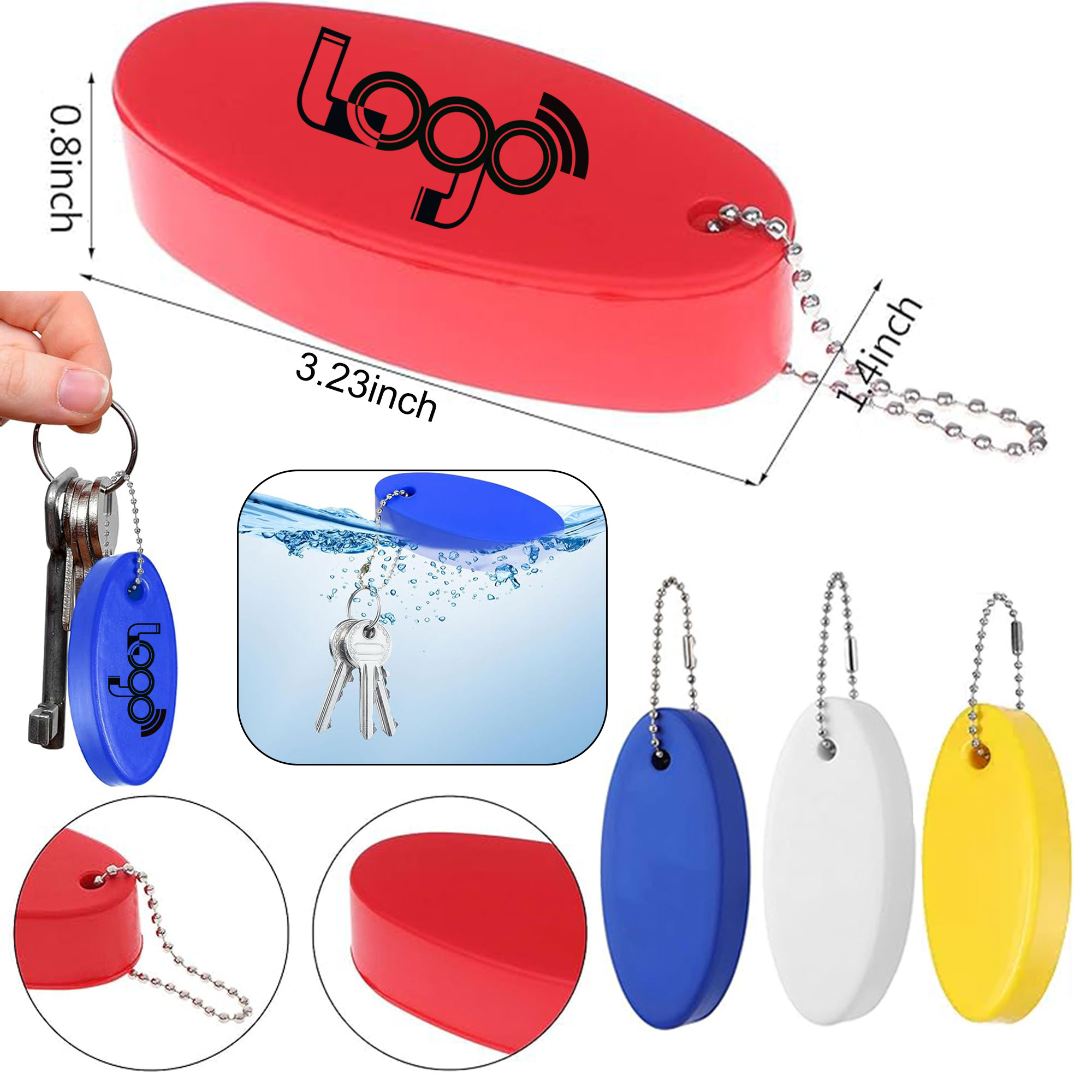 Waterproof Bright Color Floating Keychain 2