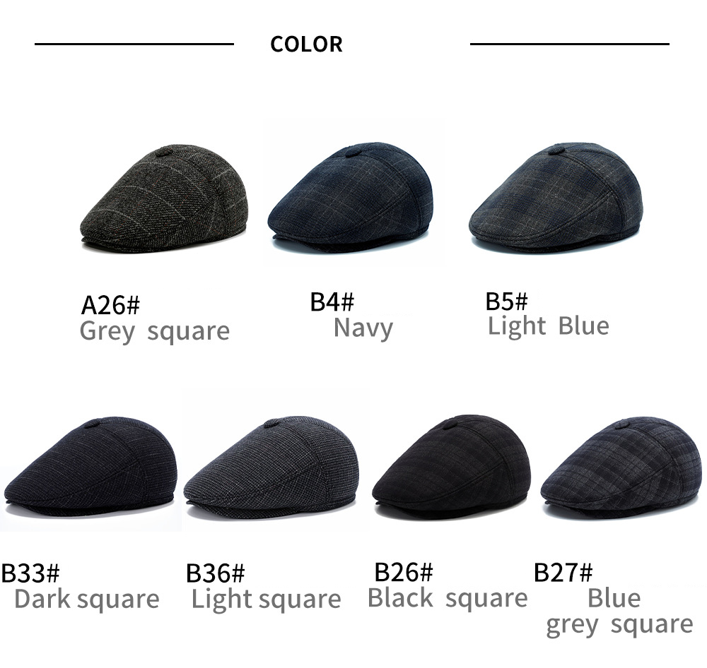 Wool Blend Beret Flat Newsboy Gatsby Caps w/Retractable Invisible Ear flap 6