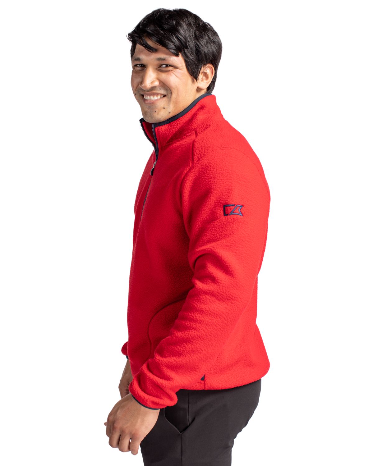 Cutter & Buck Cascade Epic Comfort Recycled Sherpa Fleece Mens Quarter Zip Jacket 12