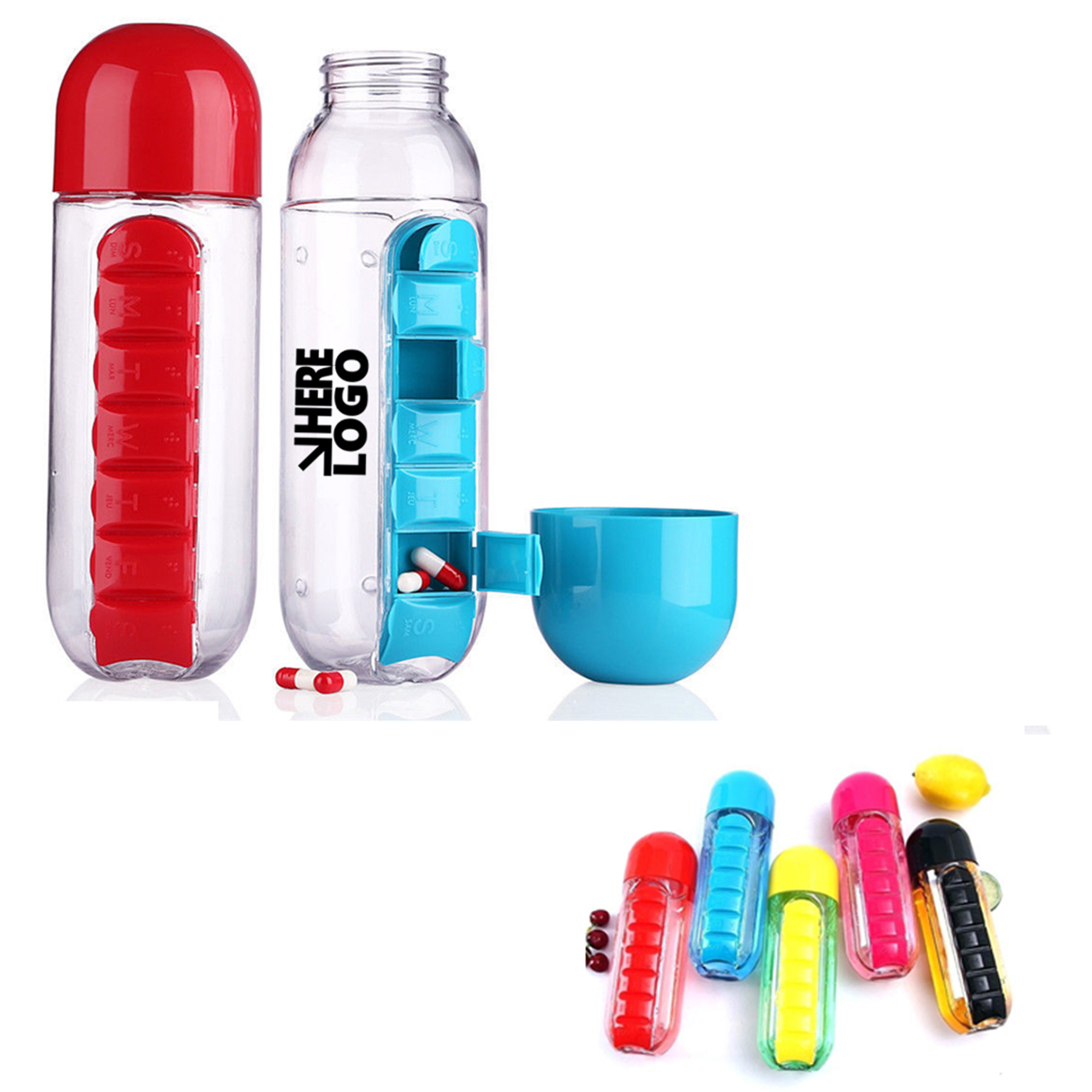 20oz Multi-functional Water Bottle With Pill Compartment 2