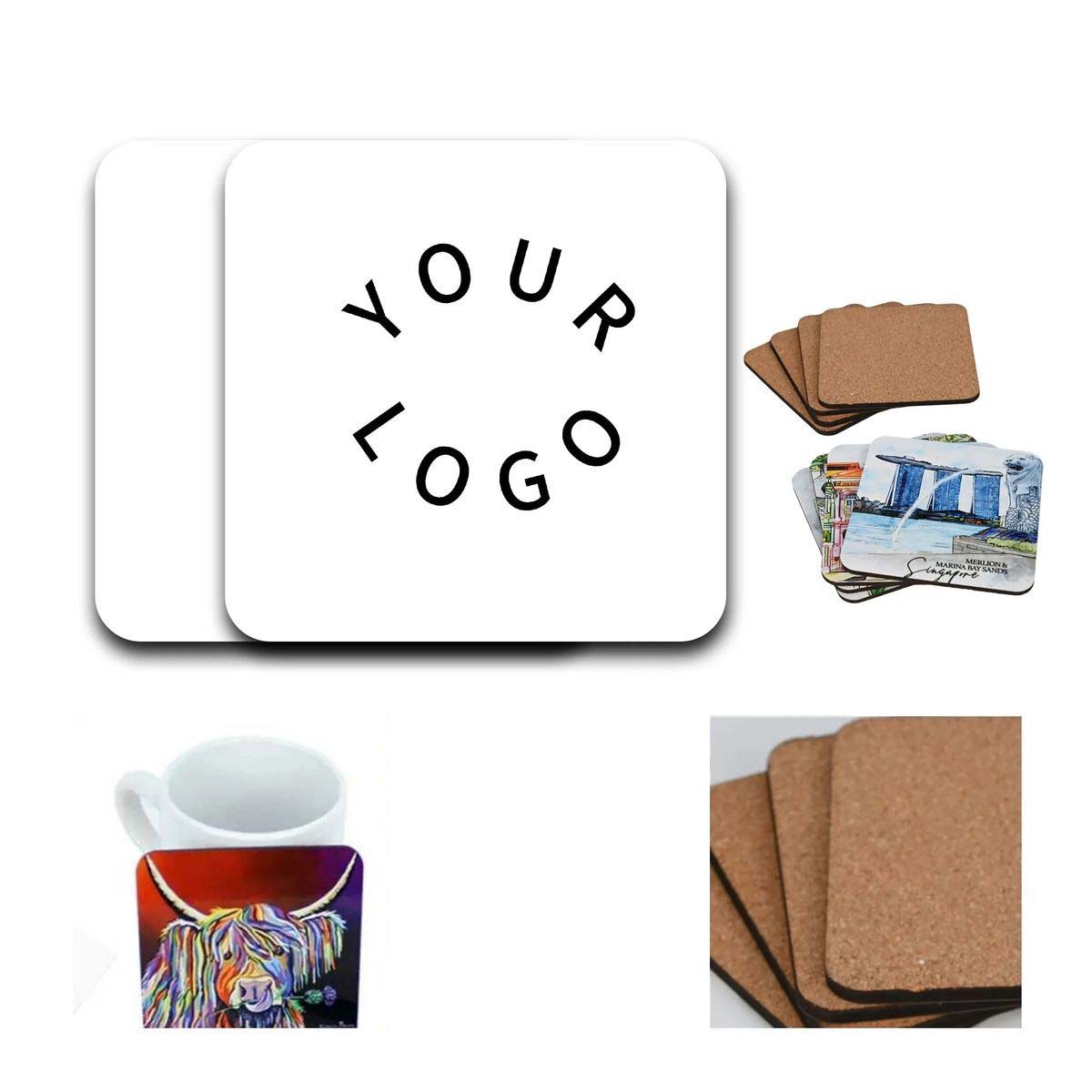 Durable Square Drink Coaster with Natural Cork Base 2