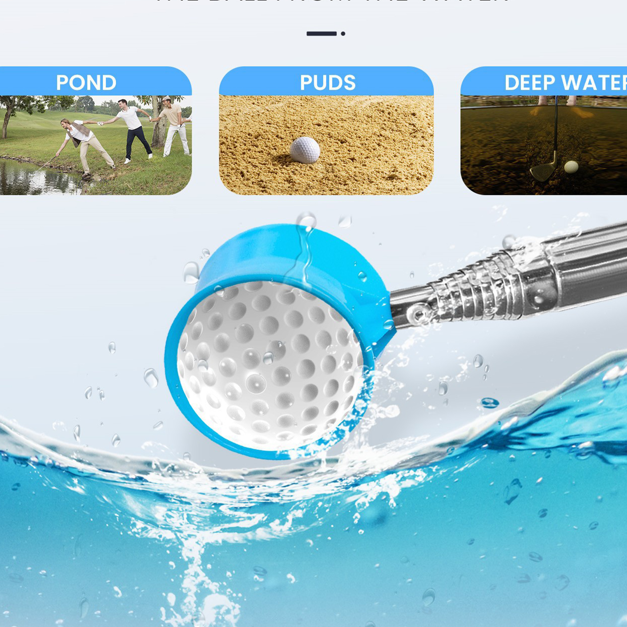 Golf Ball Retriever Telescopic Stainless Steel Picker 3